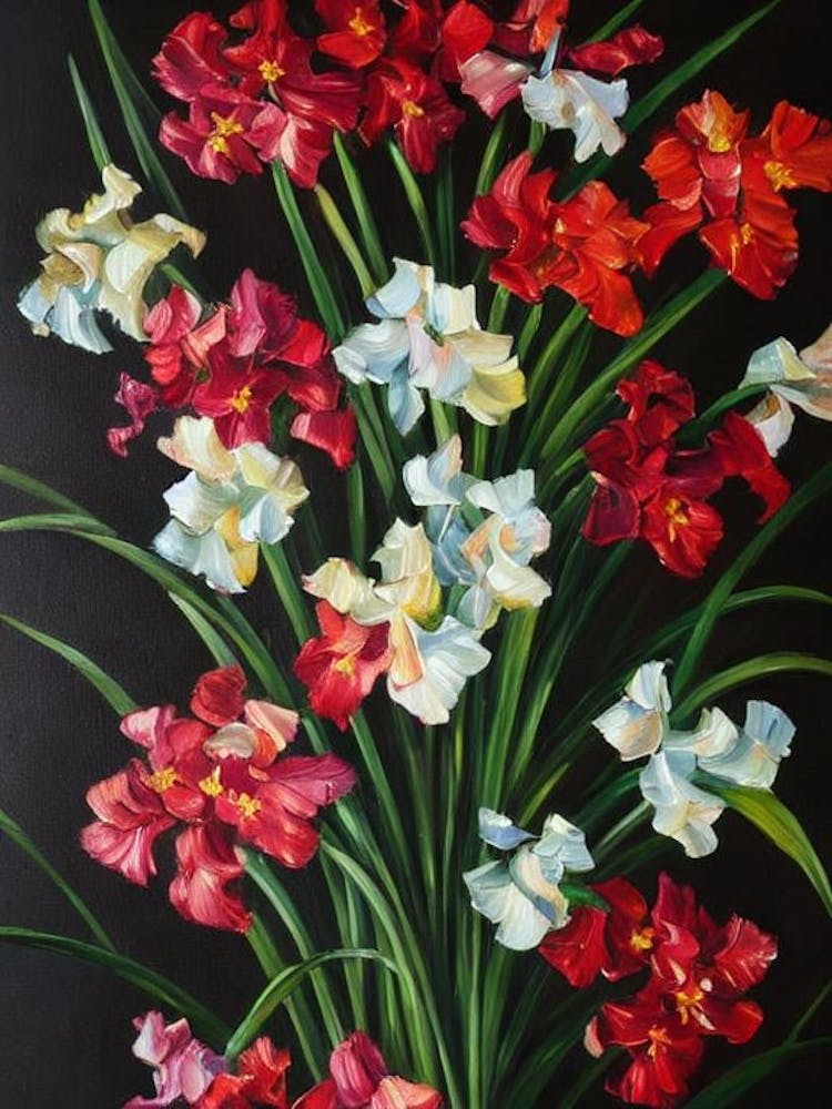 Gladioli Still Life Oil Painting Flower