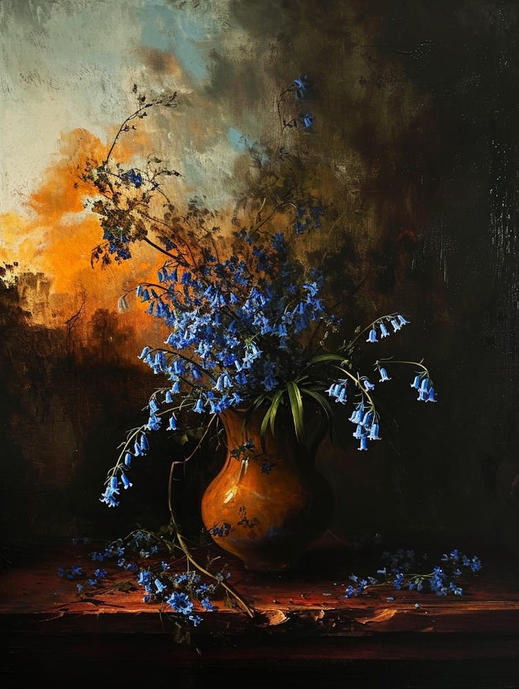 Baroque Floral Still Life Bluebell 3
