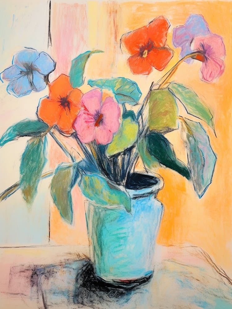 Flower Painting Fauvist Style Impatiens 2