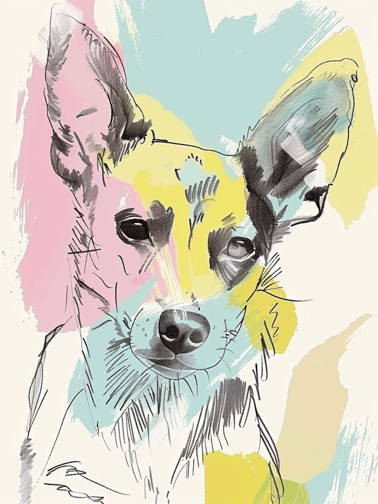 Colourful Dog Abstract Line Illustration 2