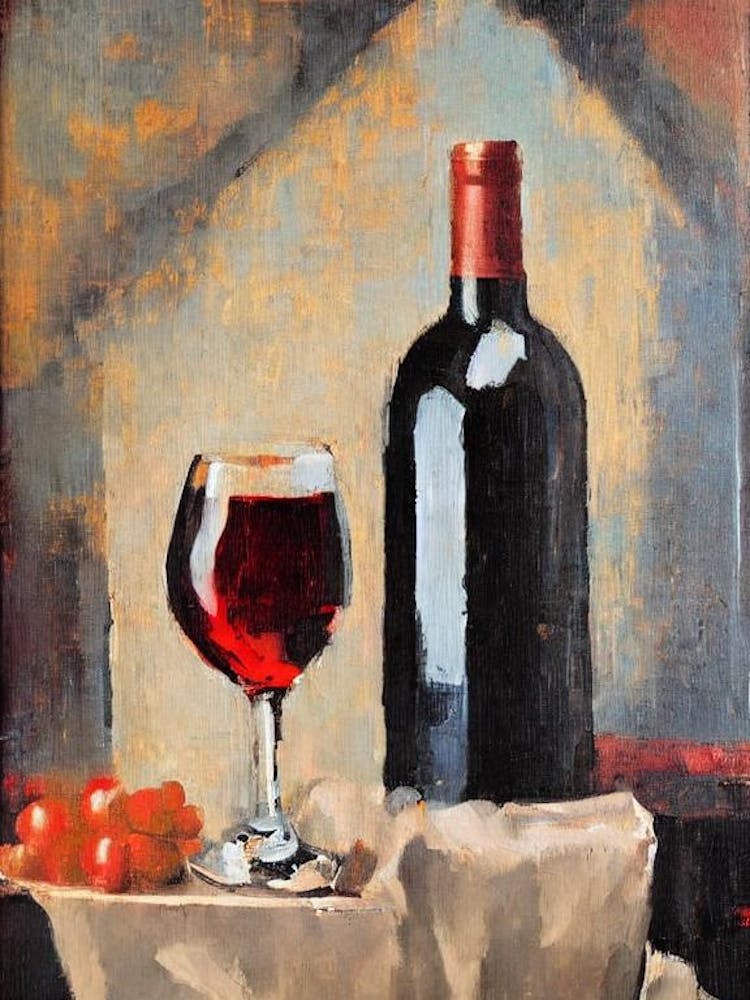 Sangiovese - Affiche Cocktail Peinture à l'Huile