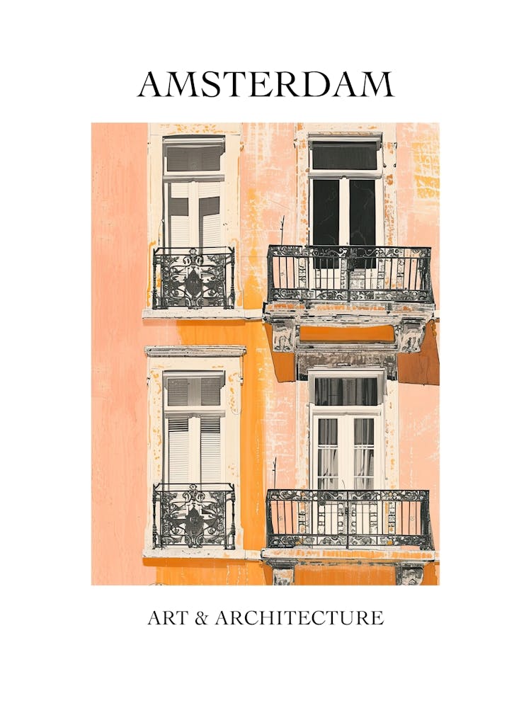 Amsterdam Travel And Architecture Poster 2