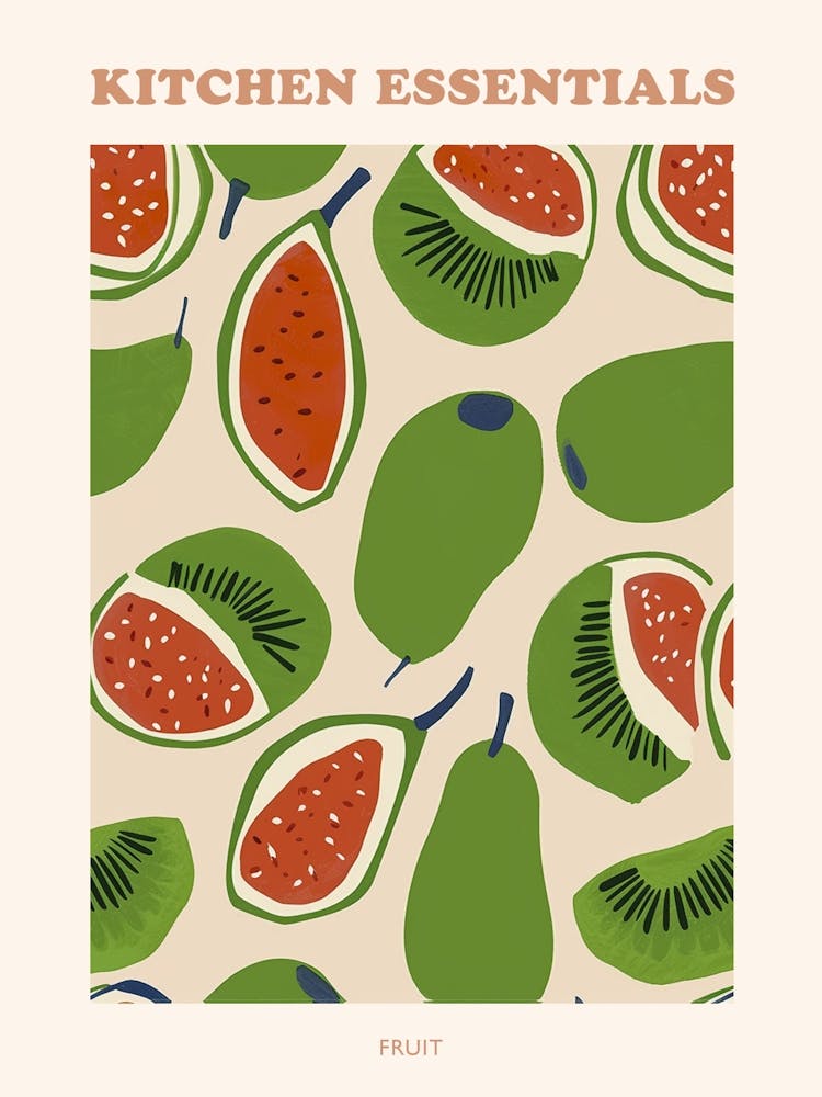 Abstract Fruit Pattern Illustration 1 Poster 2