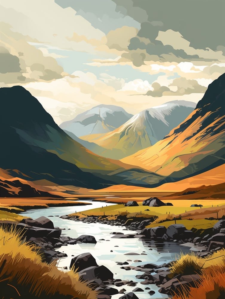 Glen Coe Scotland 2 Hiking Trail Landscape