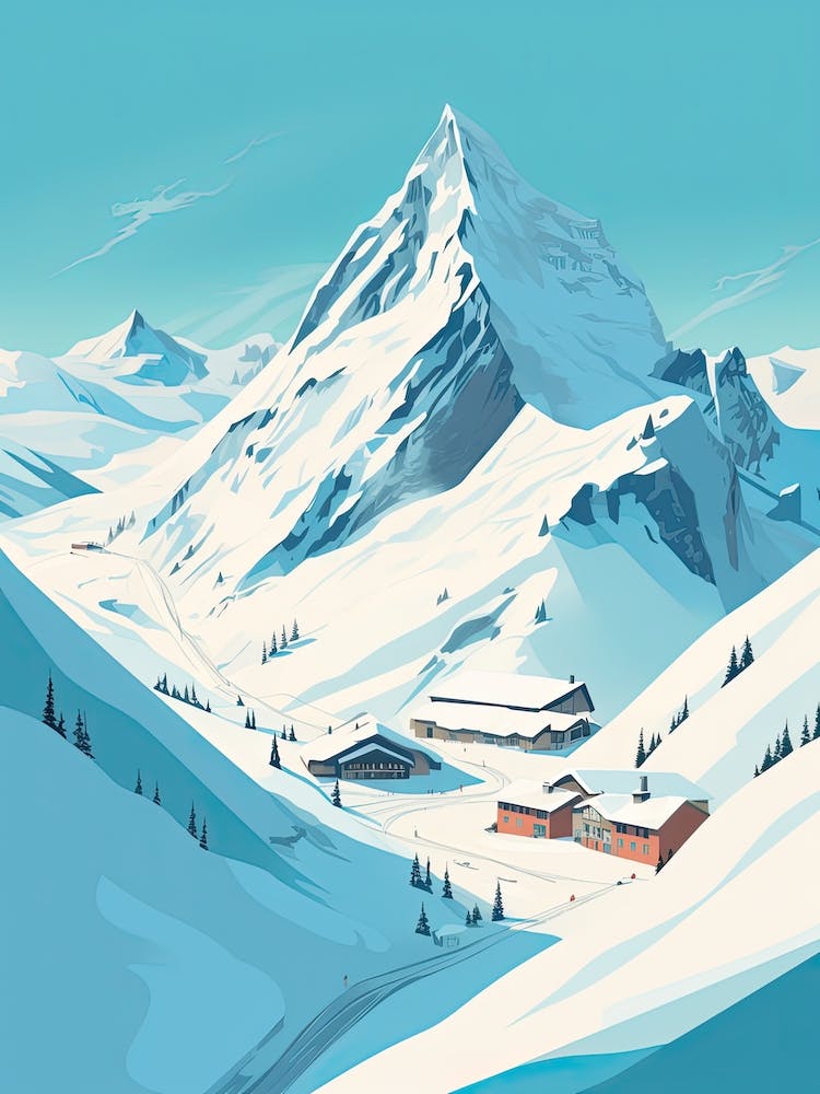 Val D Isere   France, Ski Resort Illustration 1 Simple Style