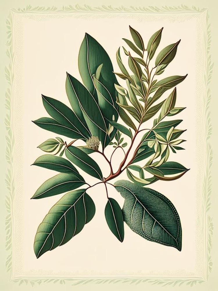 Tea Tree Leaf Vintage Botanical