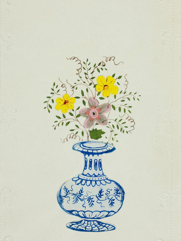 Flowers In A Blue Vase