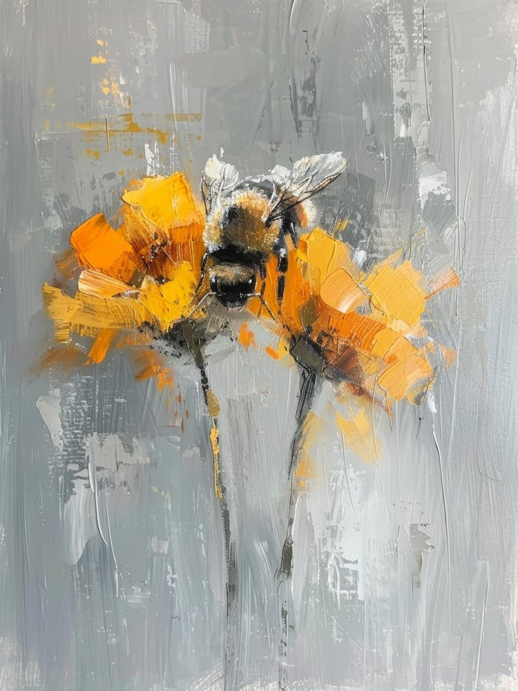 Bee On Yellow Flowers