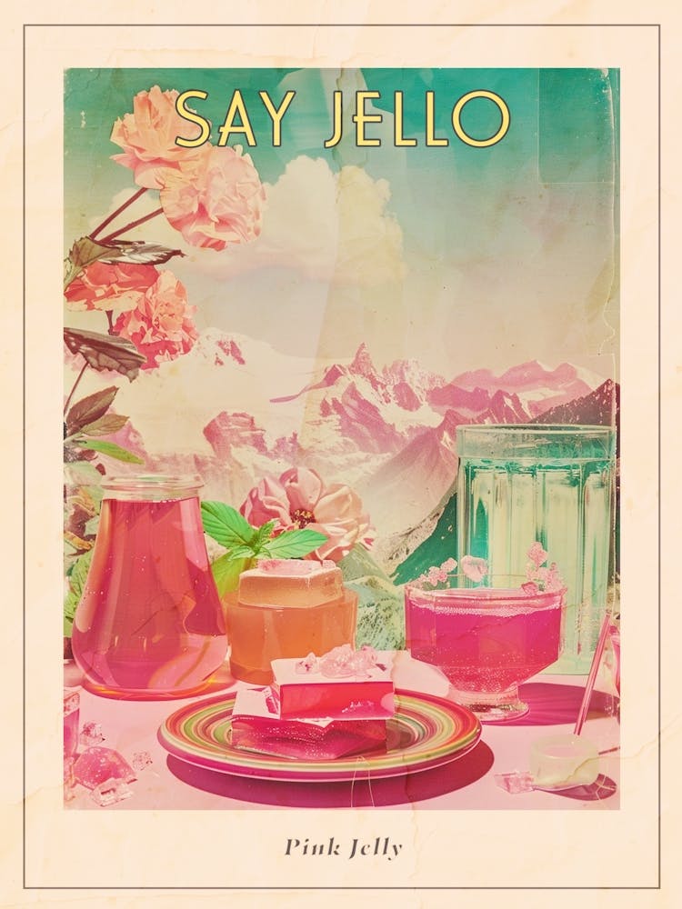 Pink Jelly Retro Collage 4 Poster