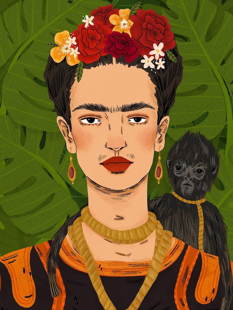 Frida And Her Monkey