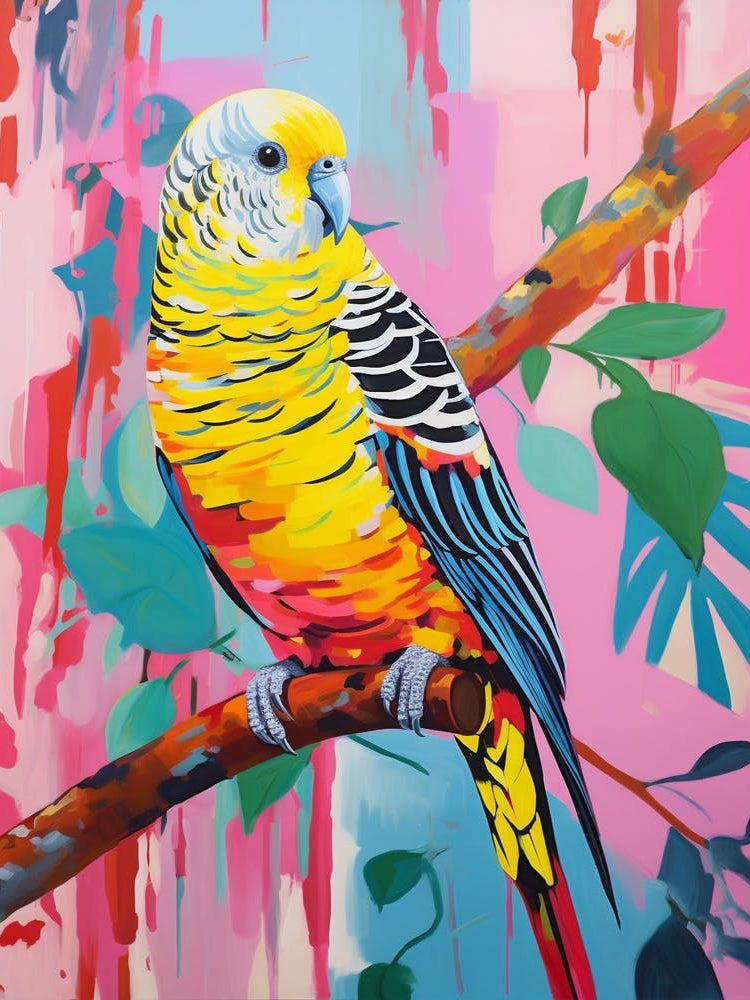 Colourful Bird Painting Budgerigar 4