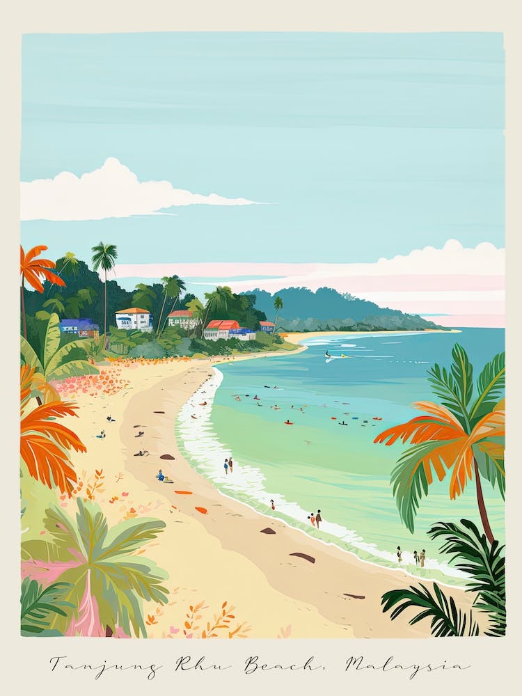 Poster Of Tanjung Rhu Beach, Langkawi Island, Malaysia, Matisse And Rousseau Style 1