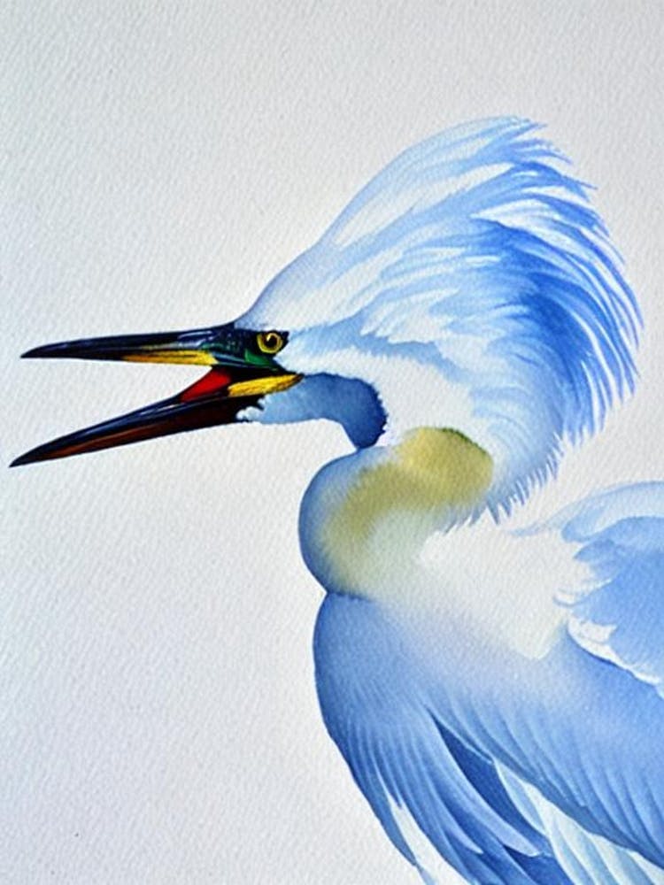 Egret Watercolour Bird