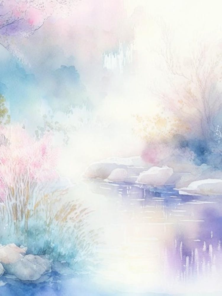 Hot Springs Waterscape Gouache 1