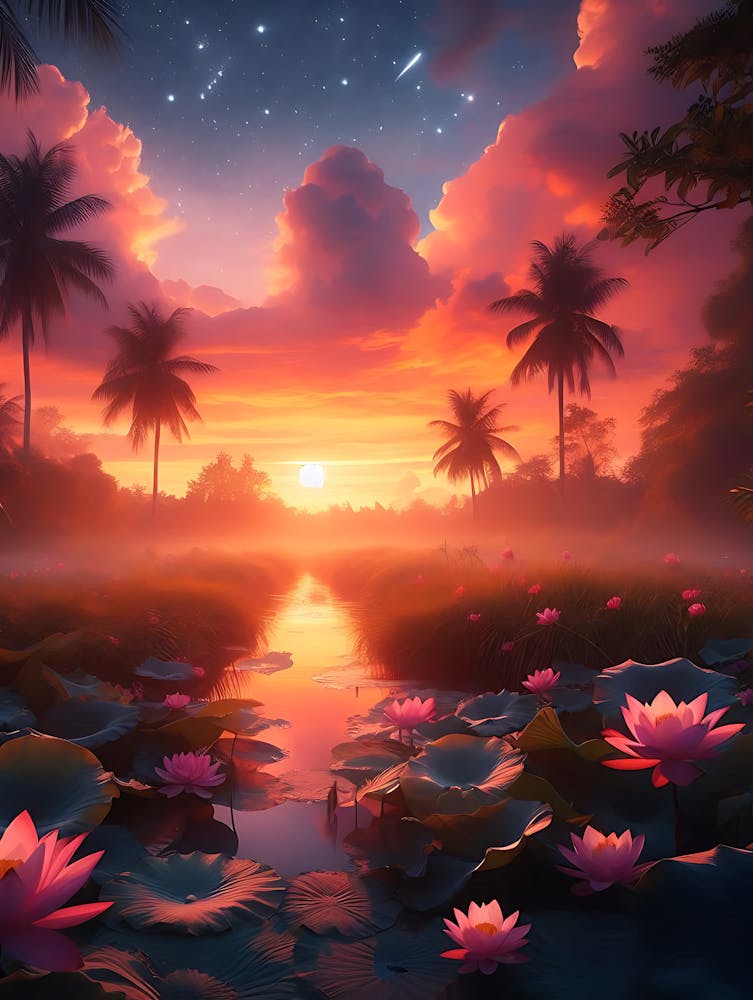 Beautiful Lotus Lake Landscape 10