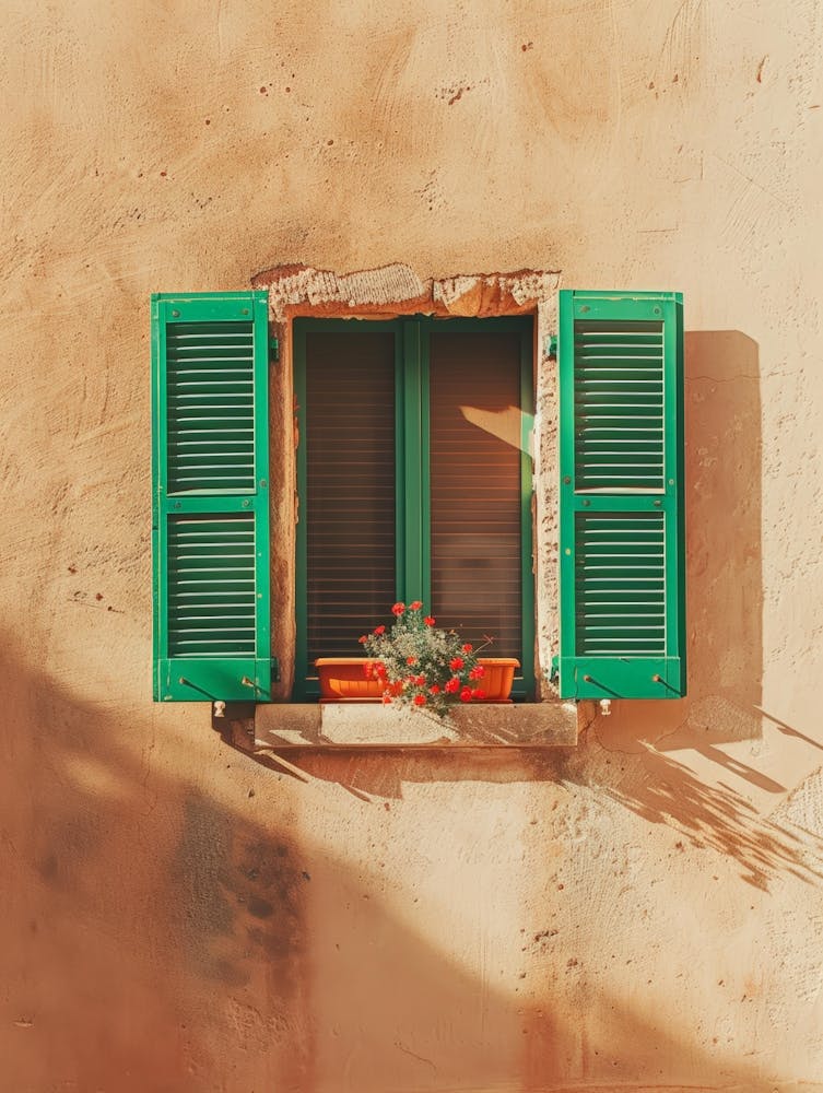 Green Shuttered Window 2