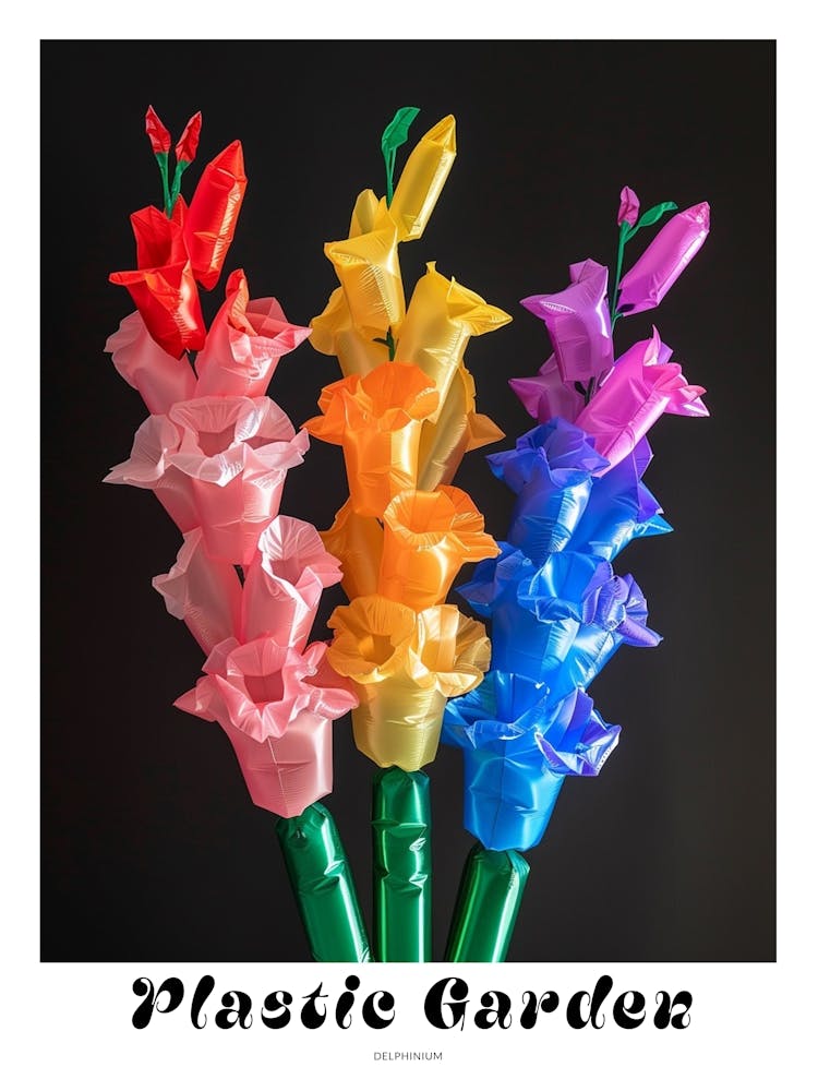 Bright Inflatable Flowers Poster Delphinium 2