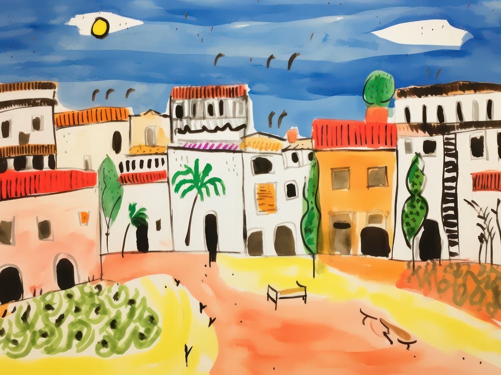 Prato Italy Cute Watercolour Illustration 1