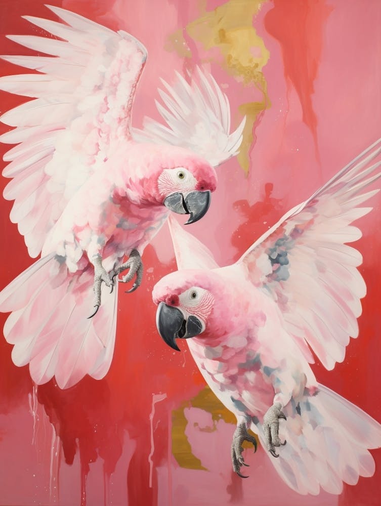 Pink Ethereal Bird Painting Macaw 2