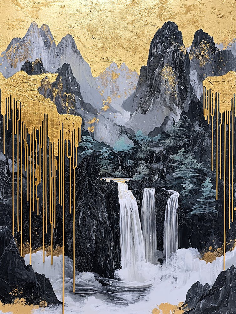 Bhutanese Himalayas Golden Peaks - Gilded Grace