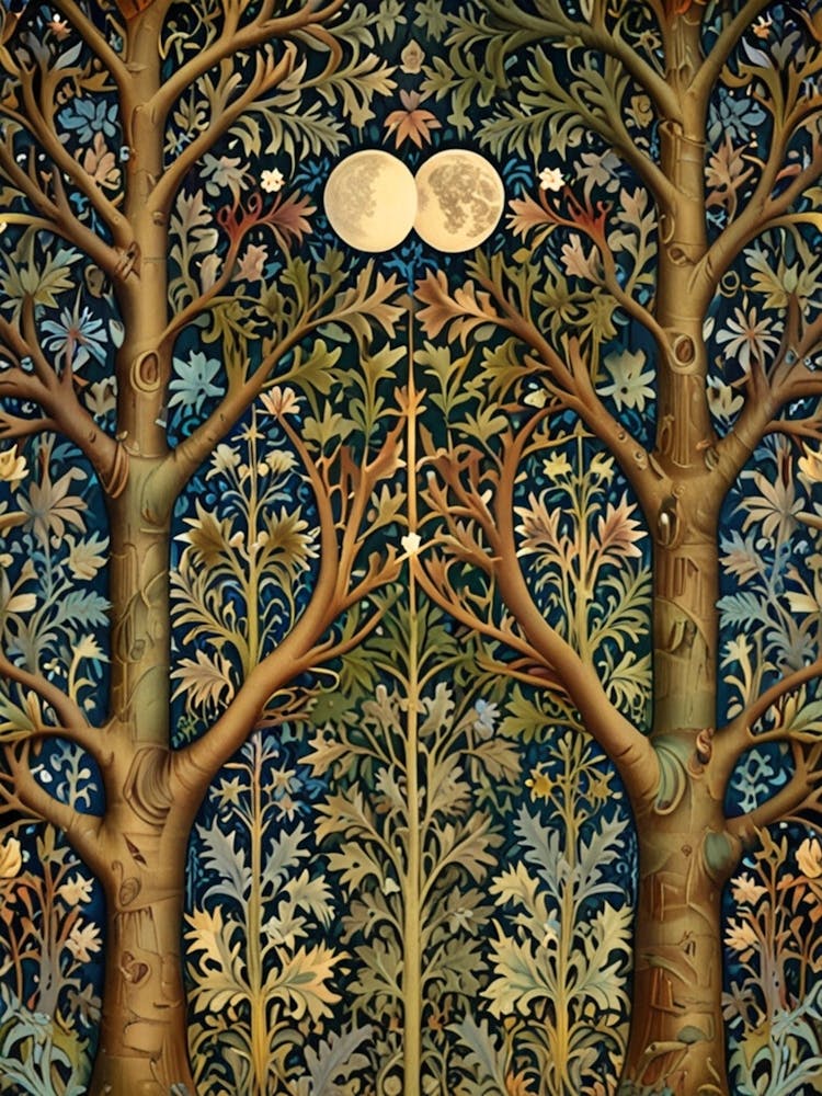 William Morris Mond Und Bäume 8