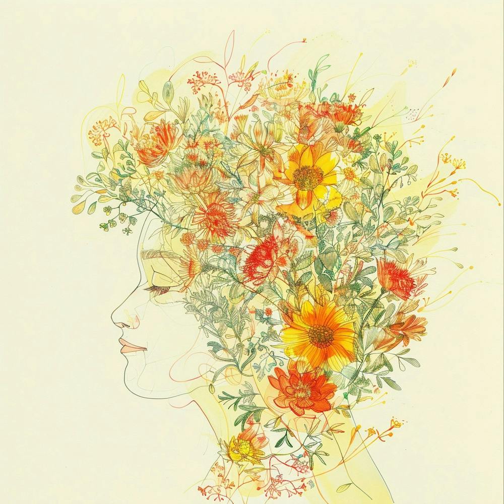 Woman With Flowers In Her Hair 1