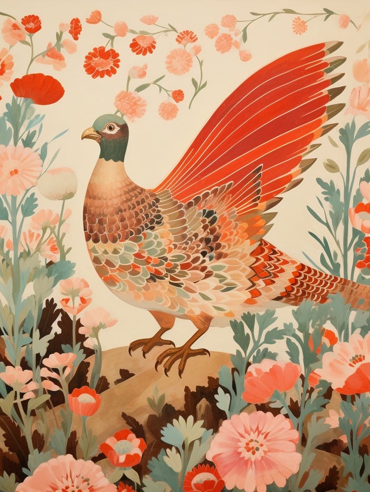 Perdrix 1 - Peinture d'oiseau détaillée