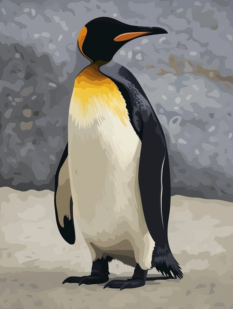 Königspinguin Saunders Island Minimalistische Illustration 4