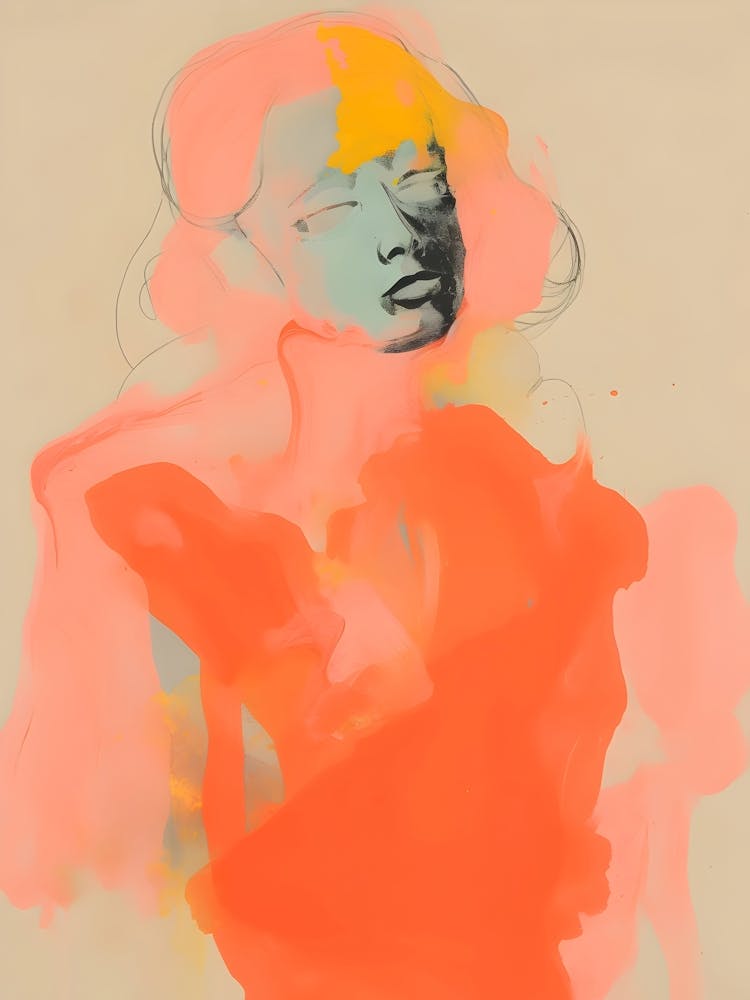 Woman In An Orange Dress 1