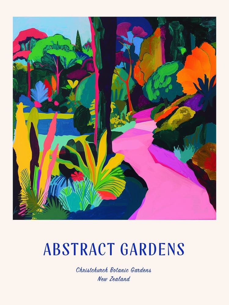 Colourful Gardens Christchurch Botanic Gardens New Zealand 1 Blue Poster