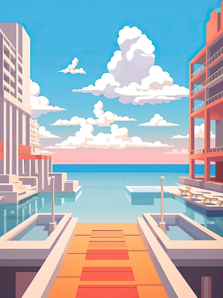 Cancun, Mexico, Flat Illustration 3