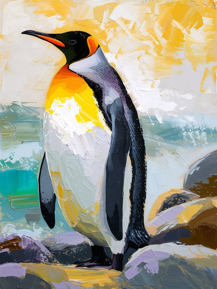 King Penguin Santiago Island Colour Block Painting 3