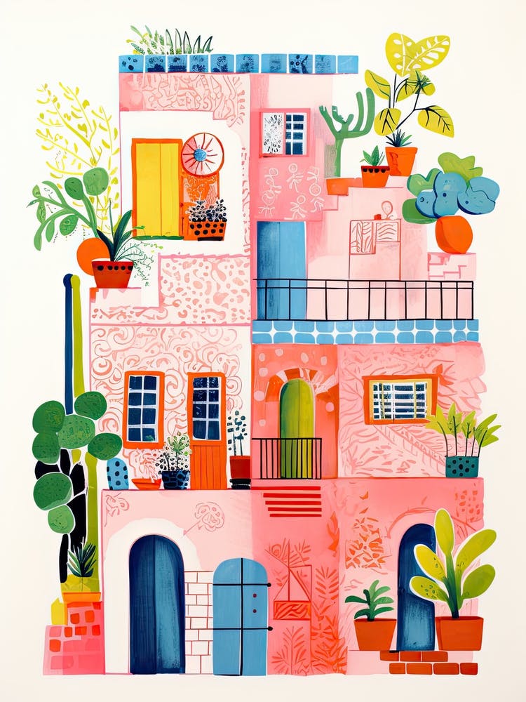 A House In Venice, Abstract Risograph Style 1