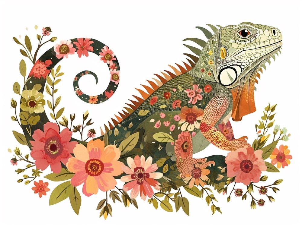 Kleine florale Leguan 3