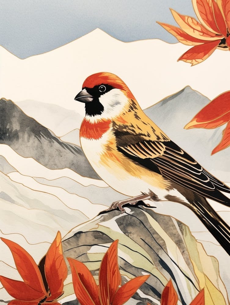 Bird Illustration Sparrow 1