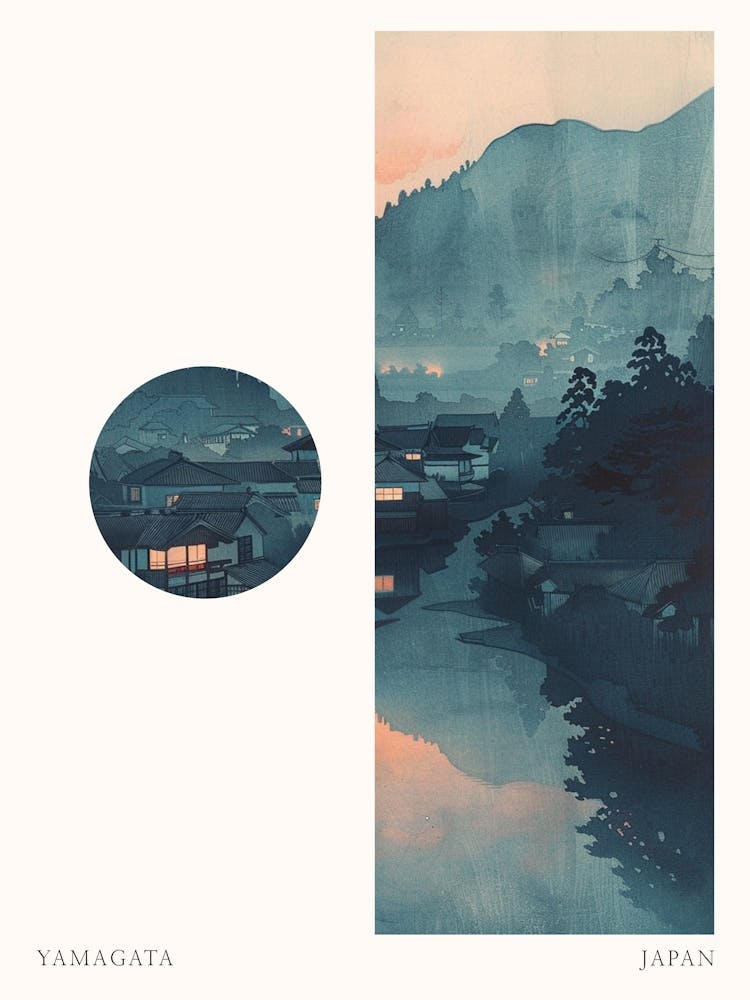 Yamagata Japan 2 Cut Out Travel Poster