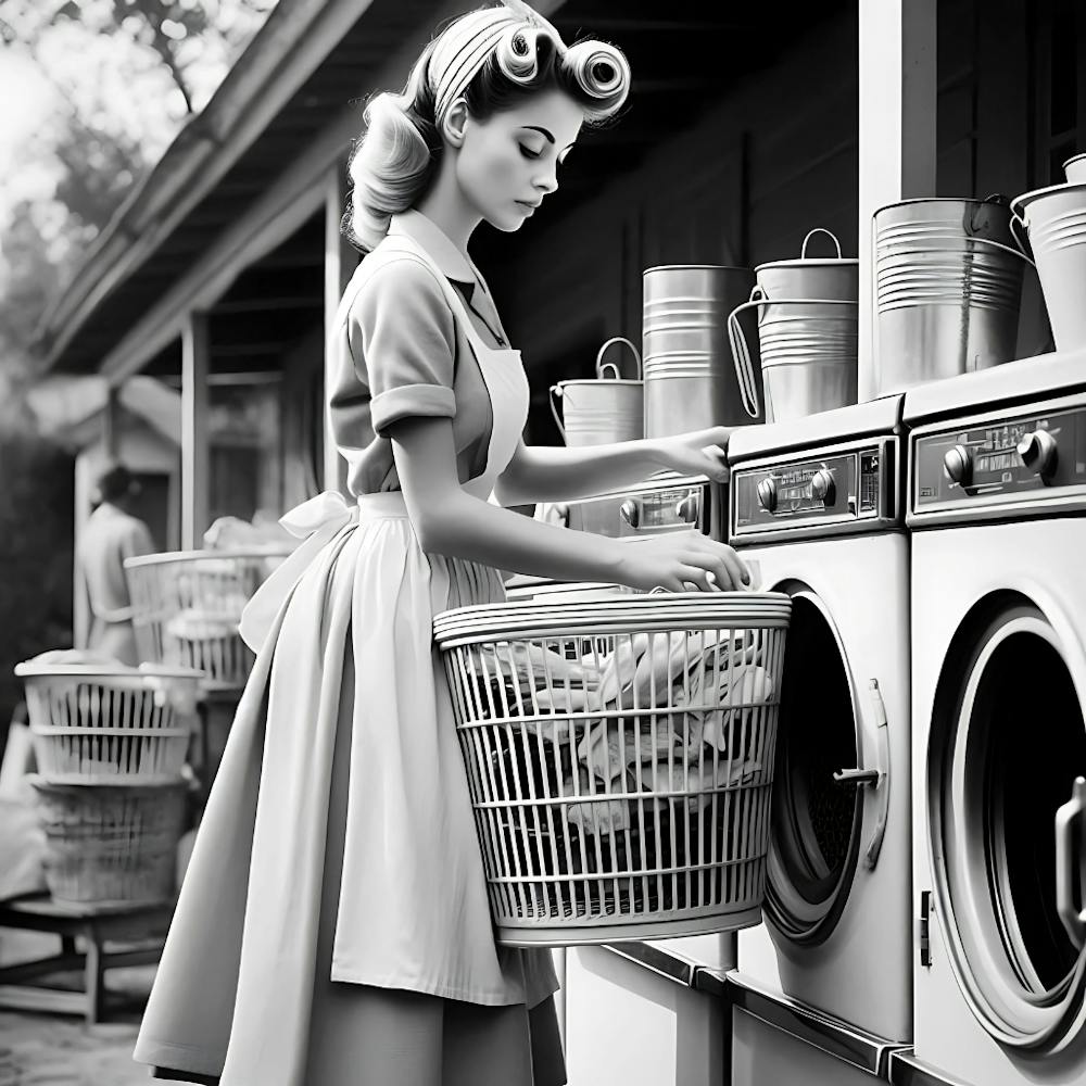 laundry Woman Washing Clothes