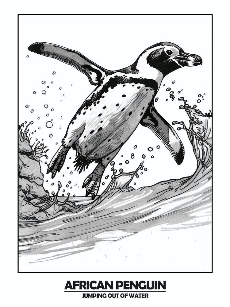 Penguin Jumping Out Of Water Poser 1