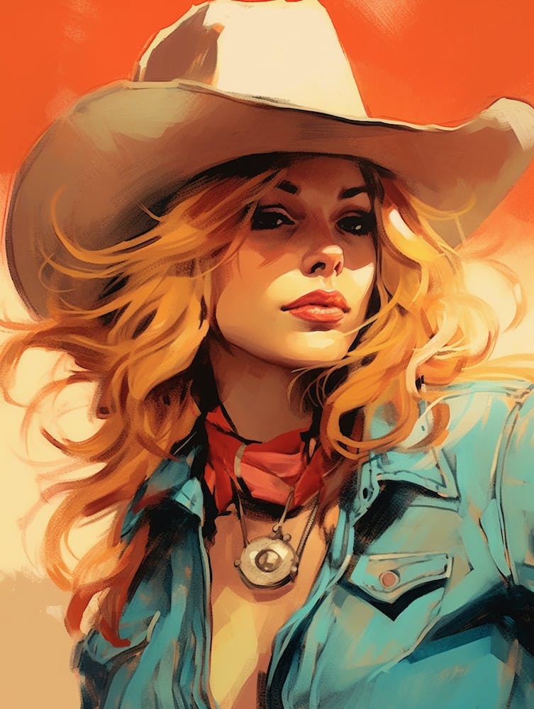 Portrait Cowgirl Illustration 3