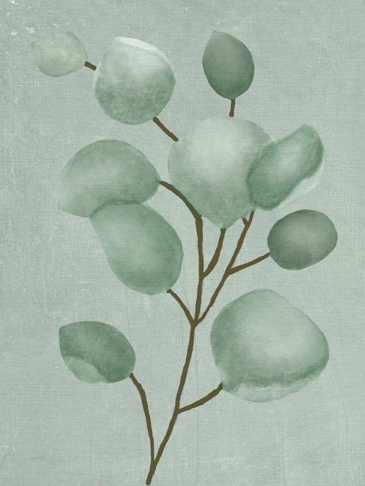 Green Eucalyptus Abstract Artwork