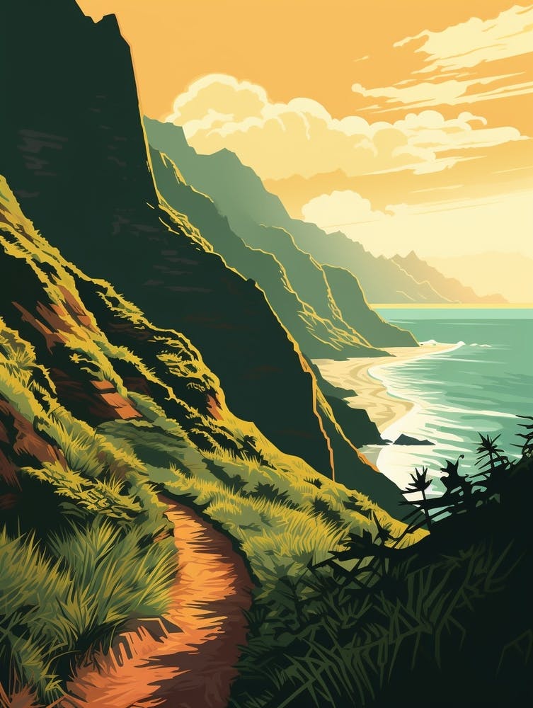 Kalalau Trail Hawaii 3 Hiking Trail Landscape