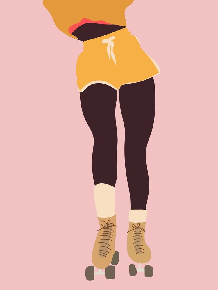 Roller Skate Girl Pink