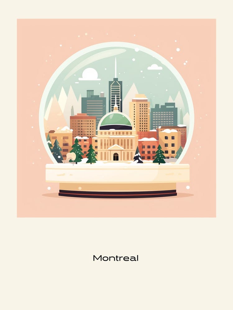 Montreal Canada Snowglobe Poster