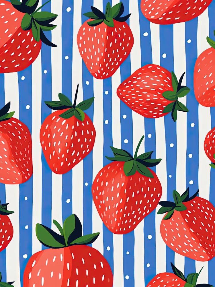 Strawberries Fruit Summer Illustration 1