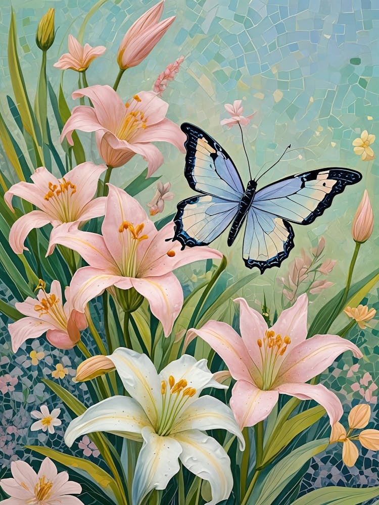 Butterfly And Lilies no1