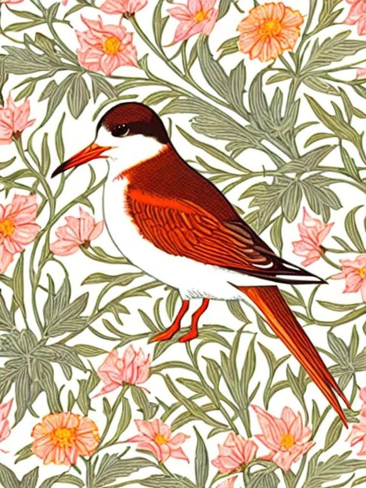 Common Tern William Morris Style Bird
