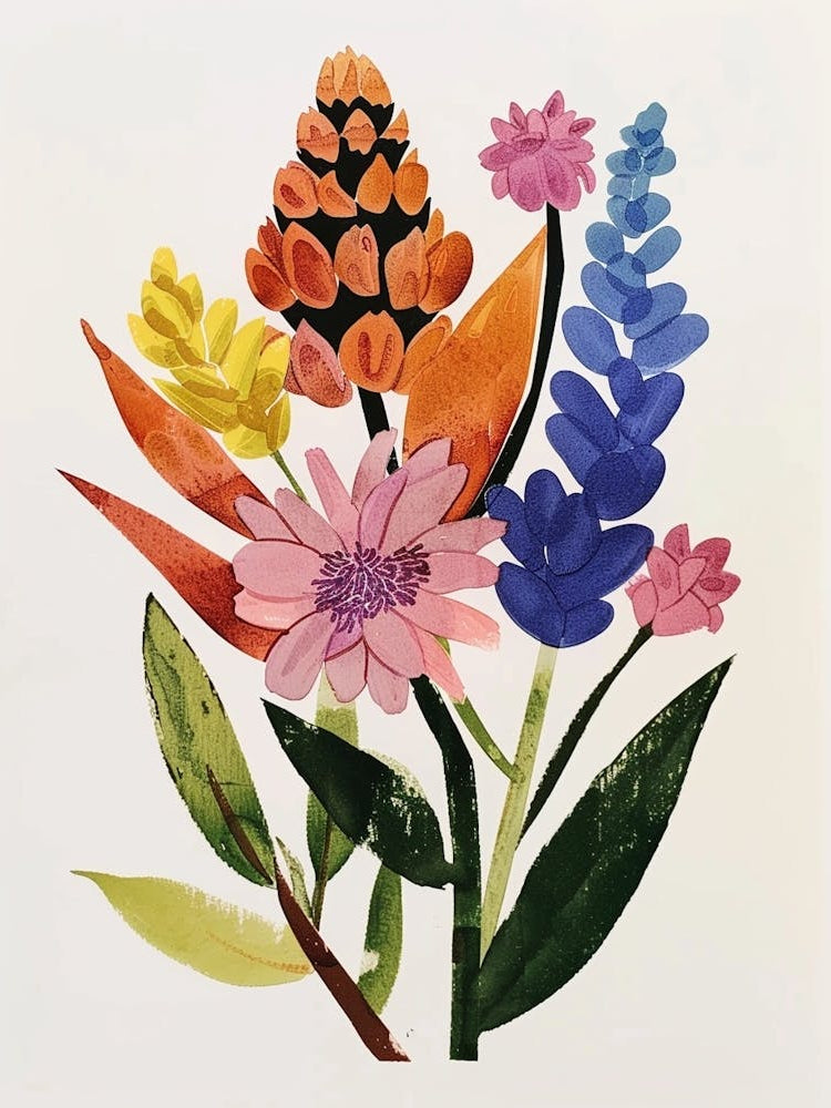 Painted Florals Celosia 3