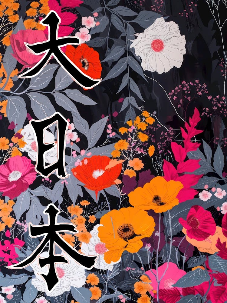 Great Japan Hokusai Japanese Flowers 2 Poster