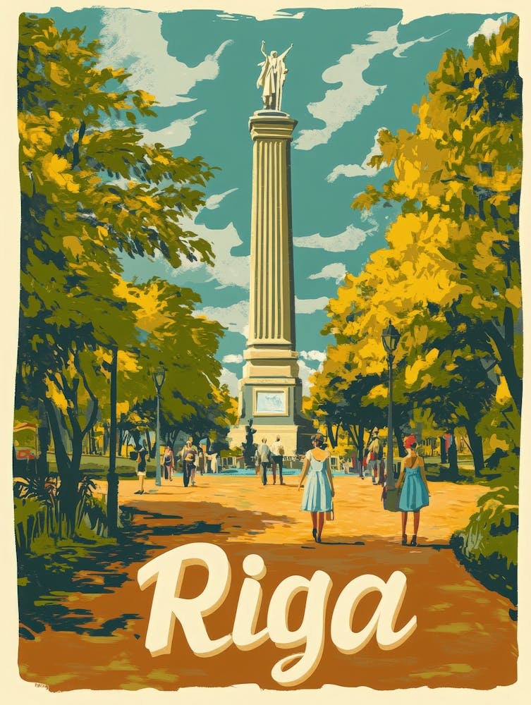Aihrgdesign A Retro Travel Poster For Riga 4