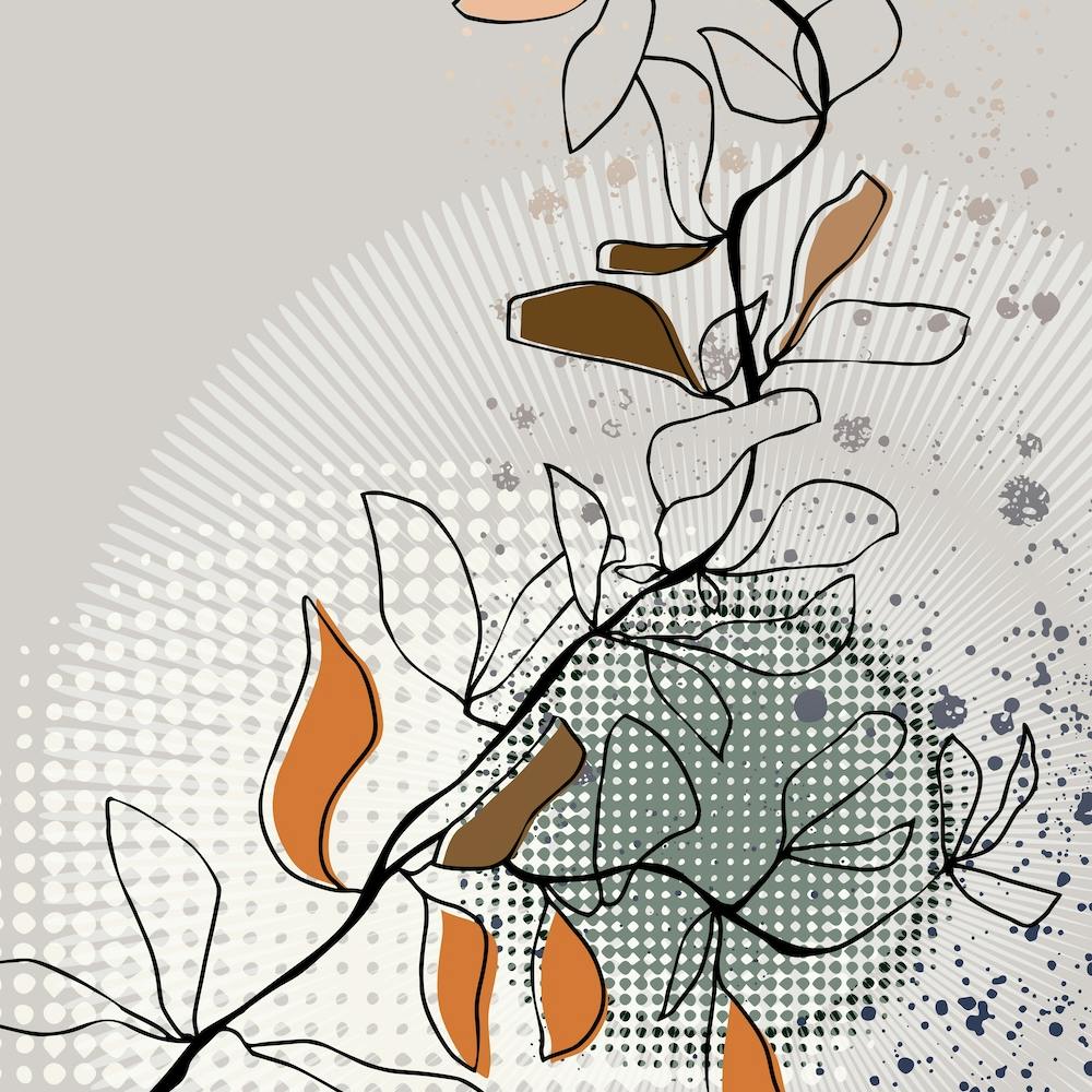 Abstract Branch Cool Sunrise Square